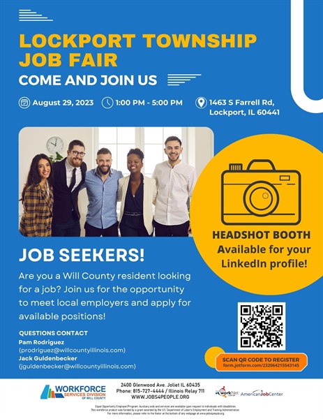 Lockport Township Job Fair - Presented by Workforce Services Division of Will County
