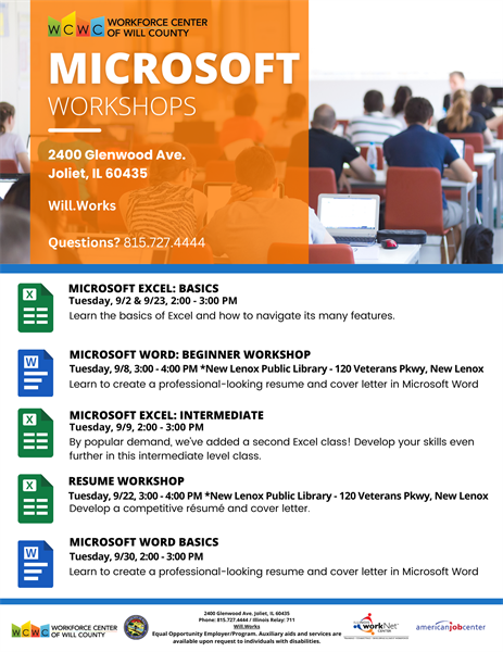 Resume Workshop - New Lenox Public Library 120 Veterans Pkwy, New Lenox, IL 60451
