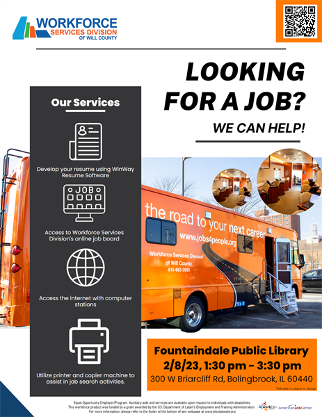 Mobile Workforce Center at Fountaindale Public Library